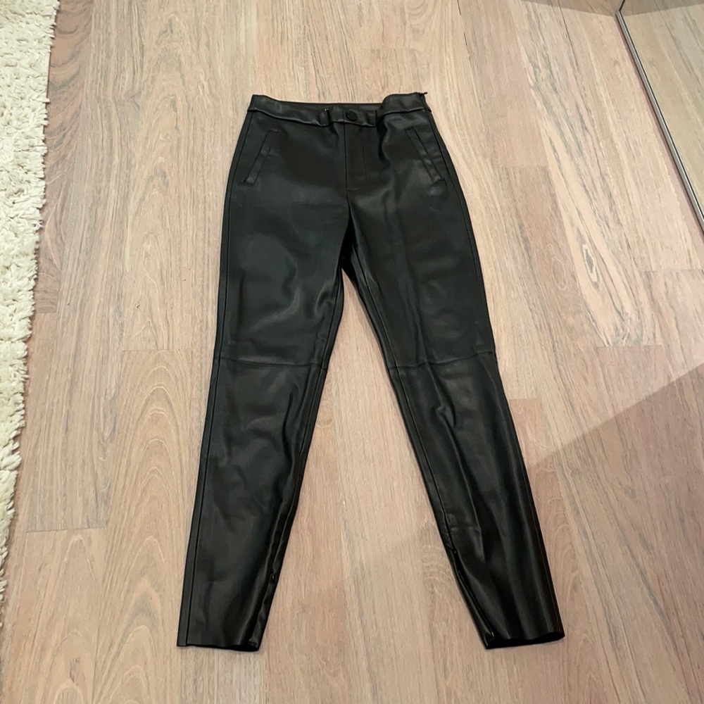 ZARA black faux leather pants